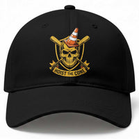Funny Hoist The Cone Skull Baseball Cap IYKYK Meme Gritty Victory Celebration Sports Fan