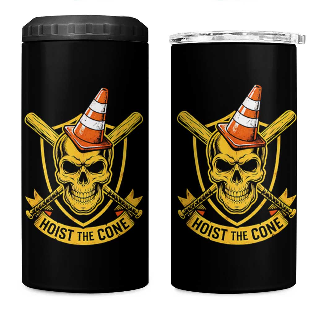 Funny Hoist The Cone Skull 4 in 1 Can Cooler Tumbler IYKYK Meme Gritty Victory Celebration Sports Fan