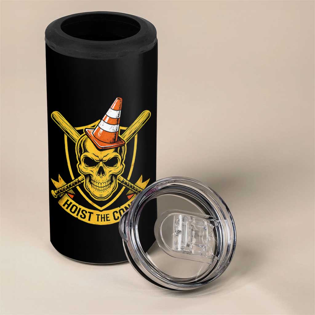 Funny Hoist The Cone Skull 4 in 1 Can Cooler Tumbler IYKYK Meme Gritty Victory Celebration Sports Fan