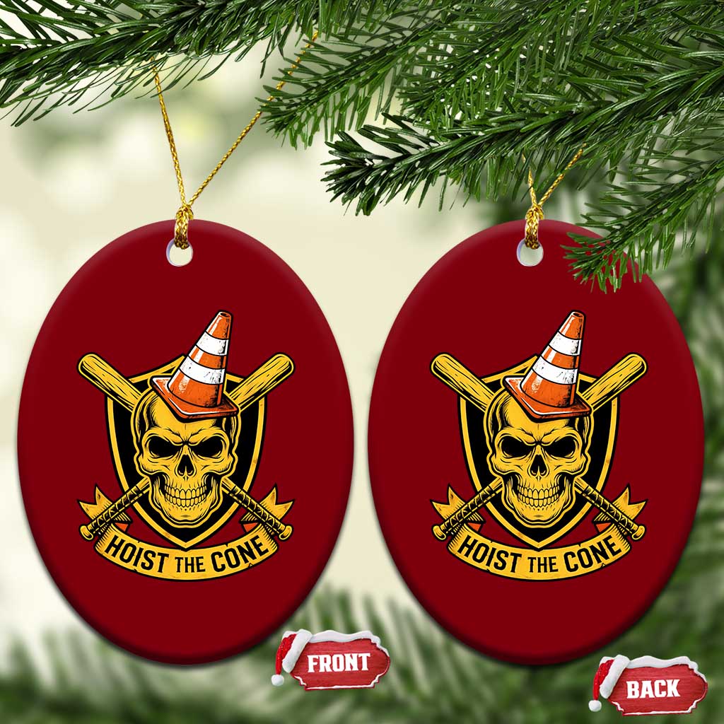 Funny Hoist The Cone Skull Ceramic Ornament IYKYK Meme Gritty Victory Celebration Sports Fan