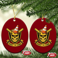 Funny Hoist The Cone Skull Ceramic Ornament IYKYK Meme Gritty Victory Celebration Sports Fan