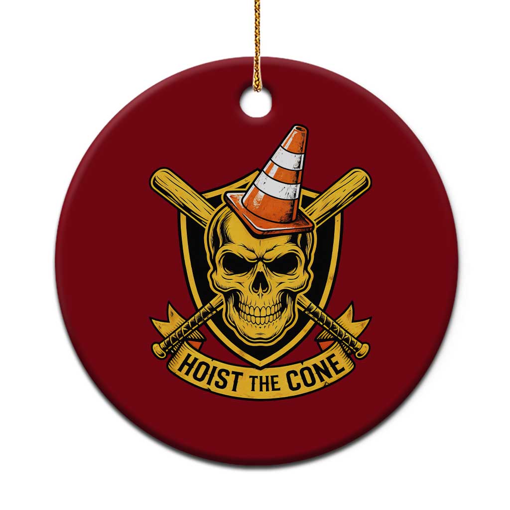 Funny Hoist The Cone Skull Ceramic Ornament IYKYK Meme Gritty Victory Celebration Sports Fan