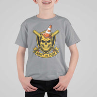 Funny Hoist The Cone Skull T Shirt For Kid IYKYK Meme Gritty Victory Celebration Sports Fan