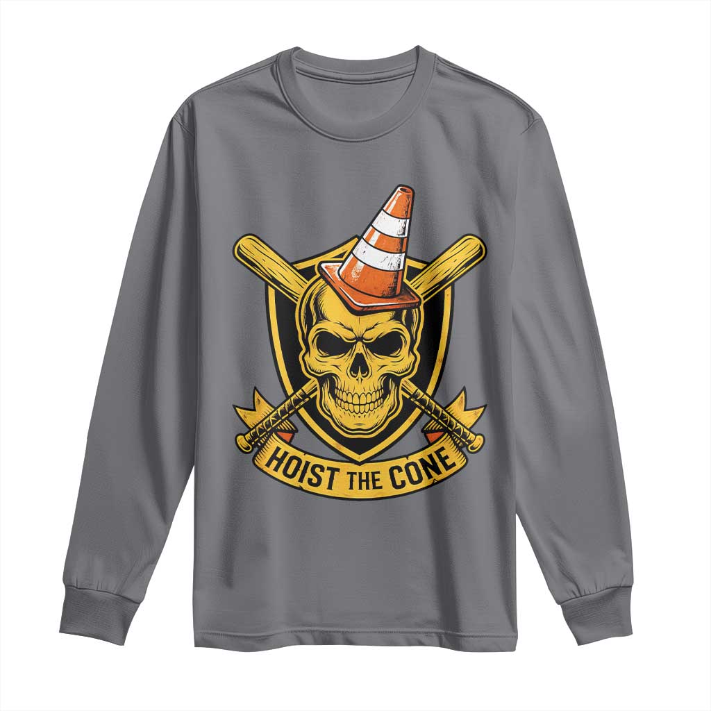 Funny Hoist The Cone Skull Long Sleeve Shirt IYKYK Meme Gritty Victory Celebration Sports Fan