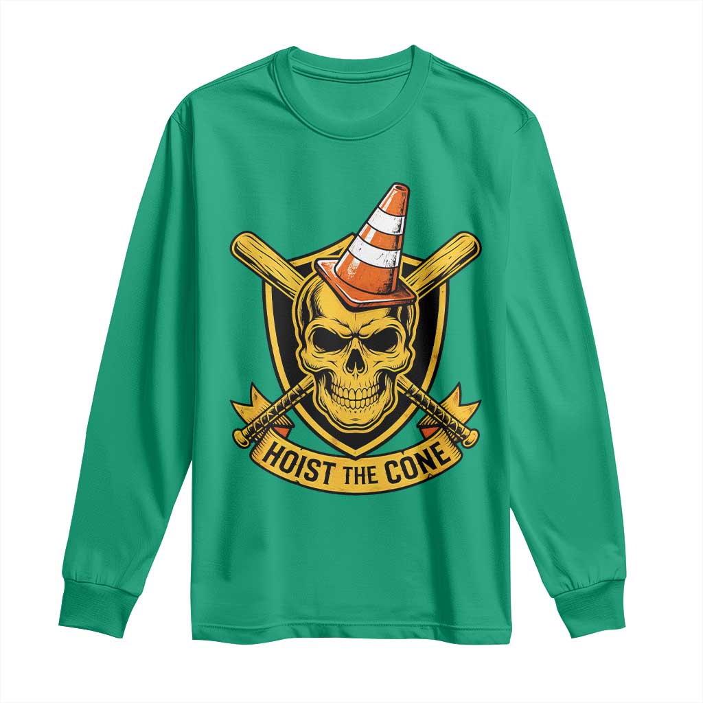 Funny Hoist The Cone Skull Long Sleeve Shirt IYKYK Meme Gritty Victory Celebration Sports Fan