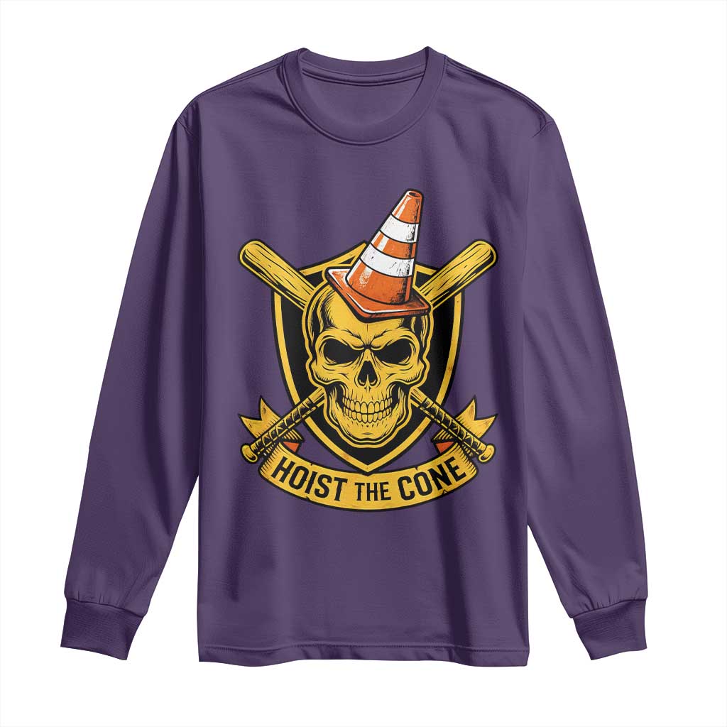 Funny Hoist The Cone Skull Long Sleeve Shirt IYKYK Meme Gritty Victory Celebration Sports Fan