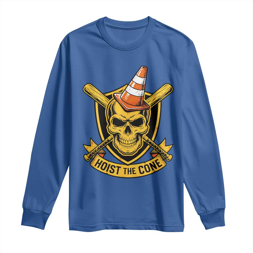 Funny Hoist The Cone Skull Long Sleeve Shirt IYKYK Meme Gritty Victory Celebration Sports Fan