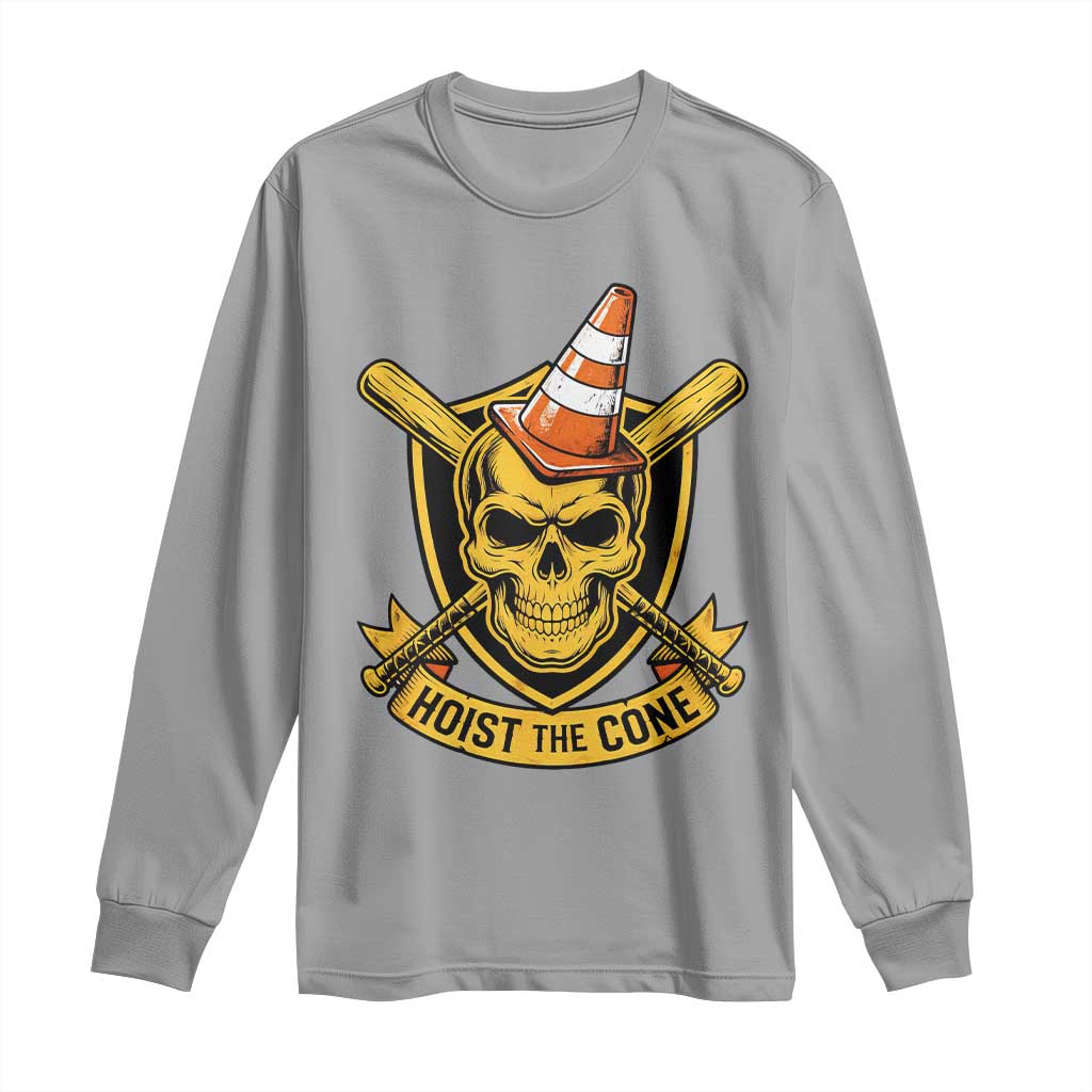 Funny Hoist The Cone Skull Long Sleeve Shirt IYKYK Meme Gritty Victory Celebration Sports Fan