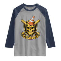Funny Hoist The Cone Skull Raglan Shirt IYKYK Meme Gritty Victory Celebration Sports Fan