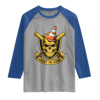 Funny Hoist The Cone Skull Raglan Shirt IYKYK Meme Gritty Victory Celebration Sports Fan