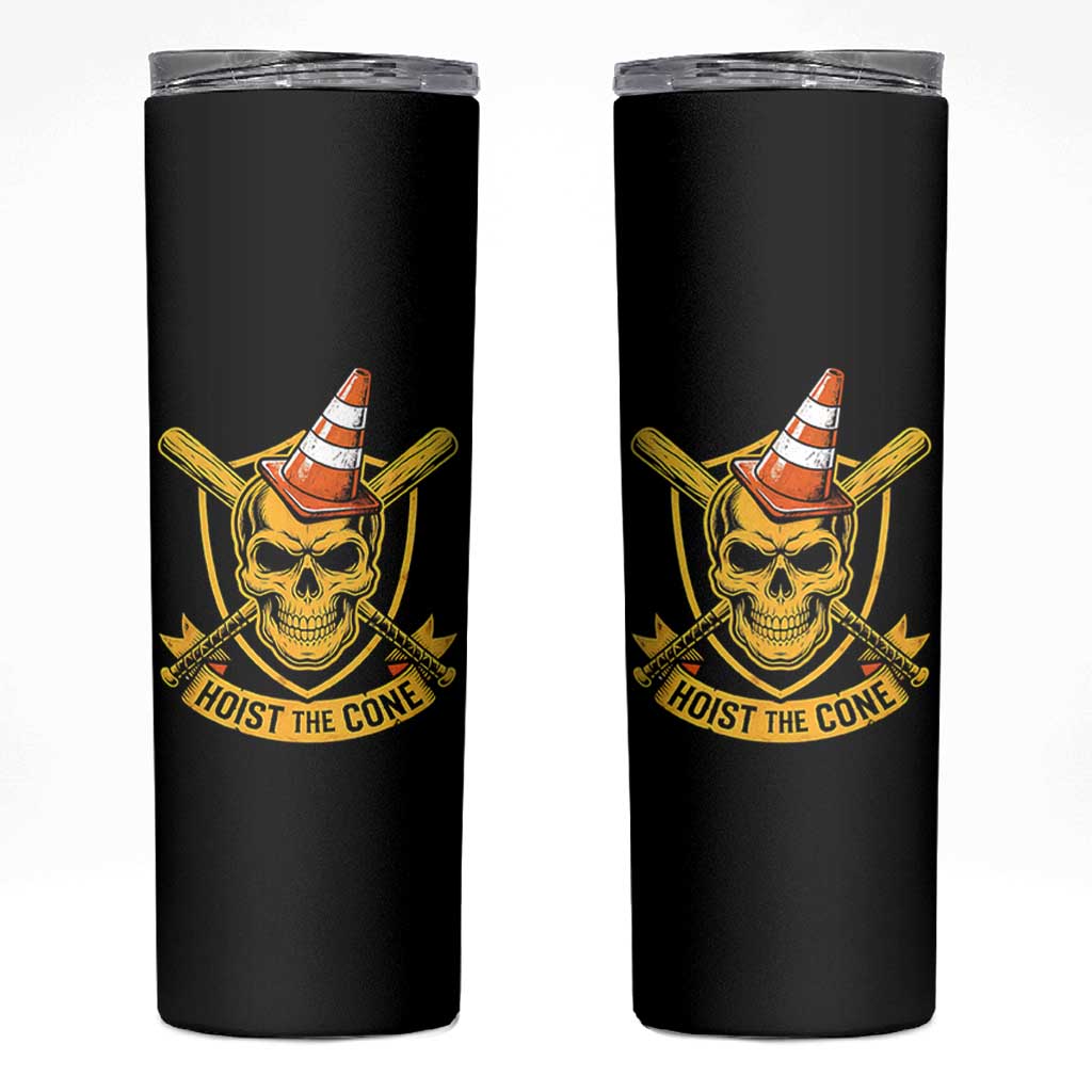 Funny Hoist The Cone Skull Skinny Tumbler IYKYK Meme Gritty Victory Celebration Sports Fan