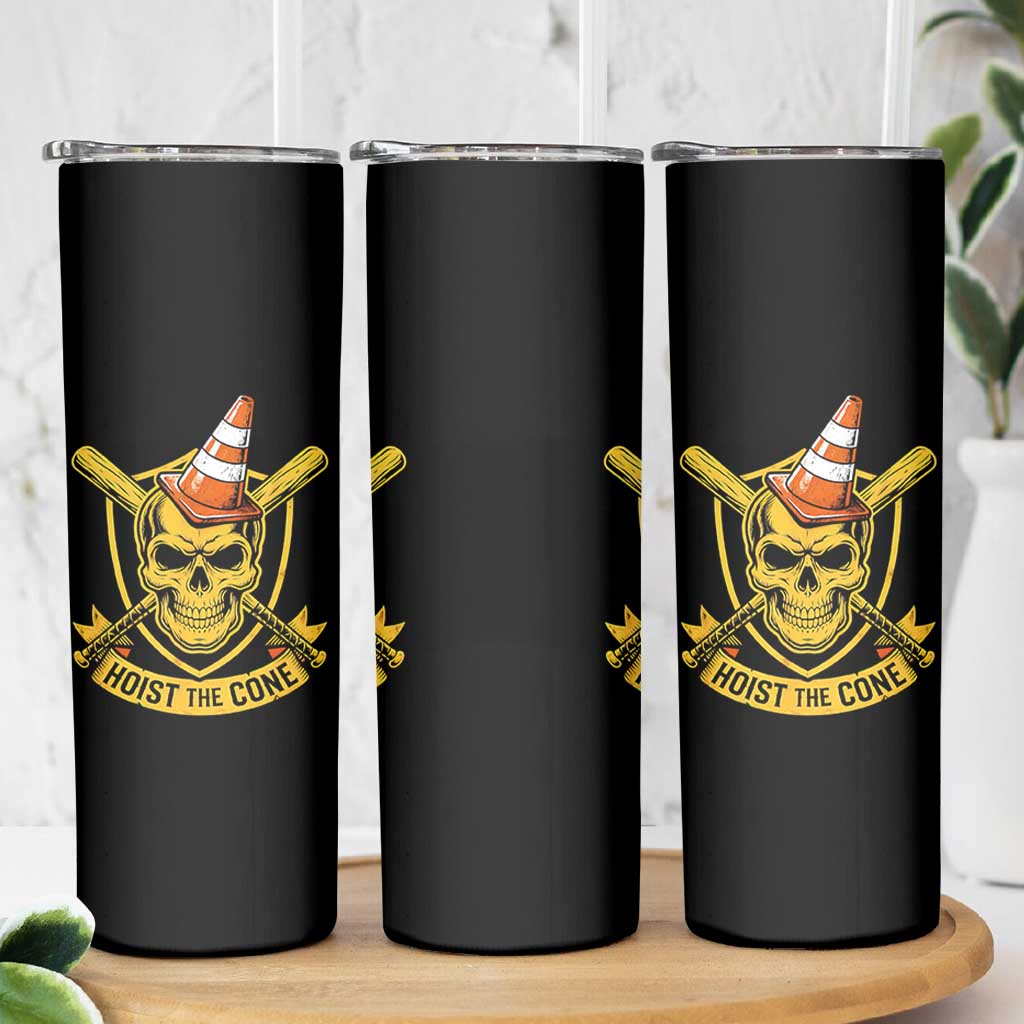 Funny Hoist The Cone Skull Skinny Tumbler IYKYK Meme Gritty Victory Celebration Sports Fan