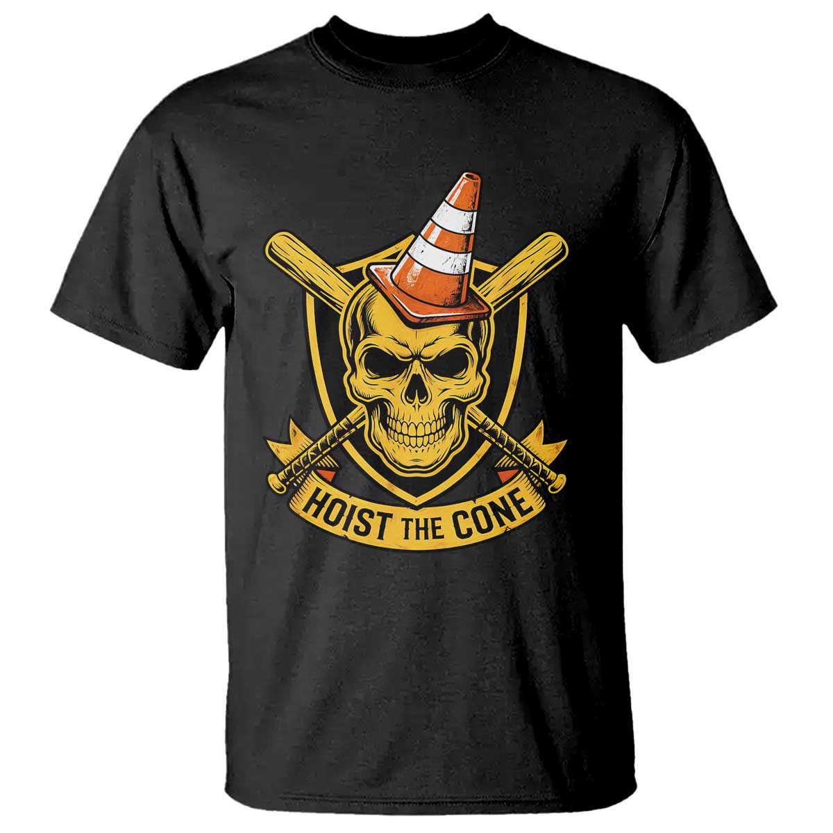 Funny Hoist The Cone Skull T Shirt IYKYK Meme Gritty Victory Celebration Sports Fan