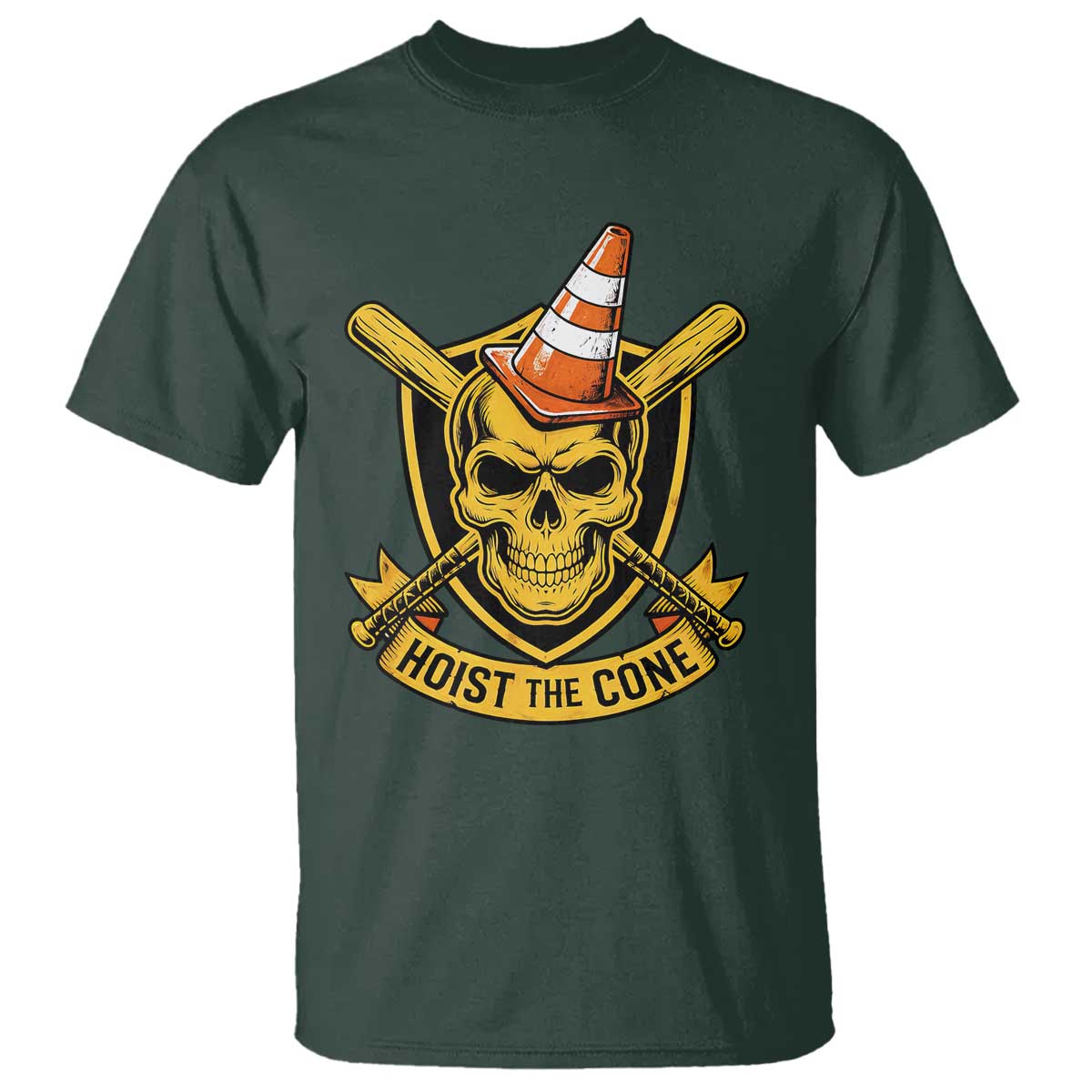 Funny Hoist The Cone Skull T Shirt IYKYK Meme Gritty Victory Celebration Sports Fan