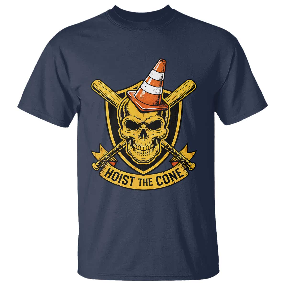 Funny Hoist The Cone Skull T Shirt IYKYK Meme Gritty Victory Celebration Sports Fan