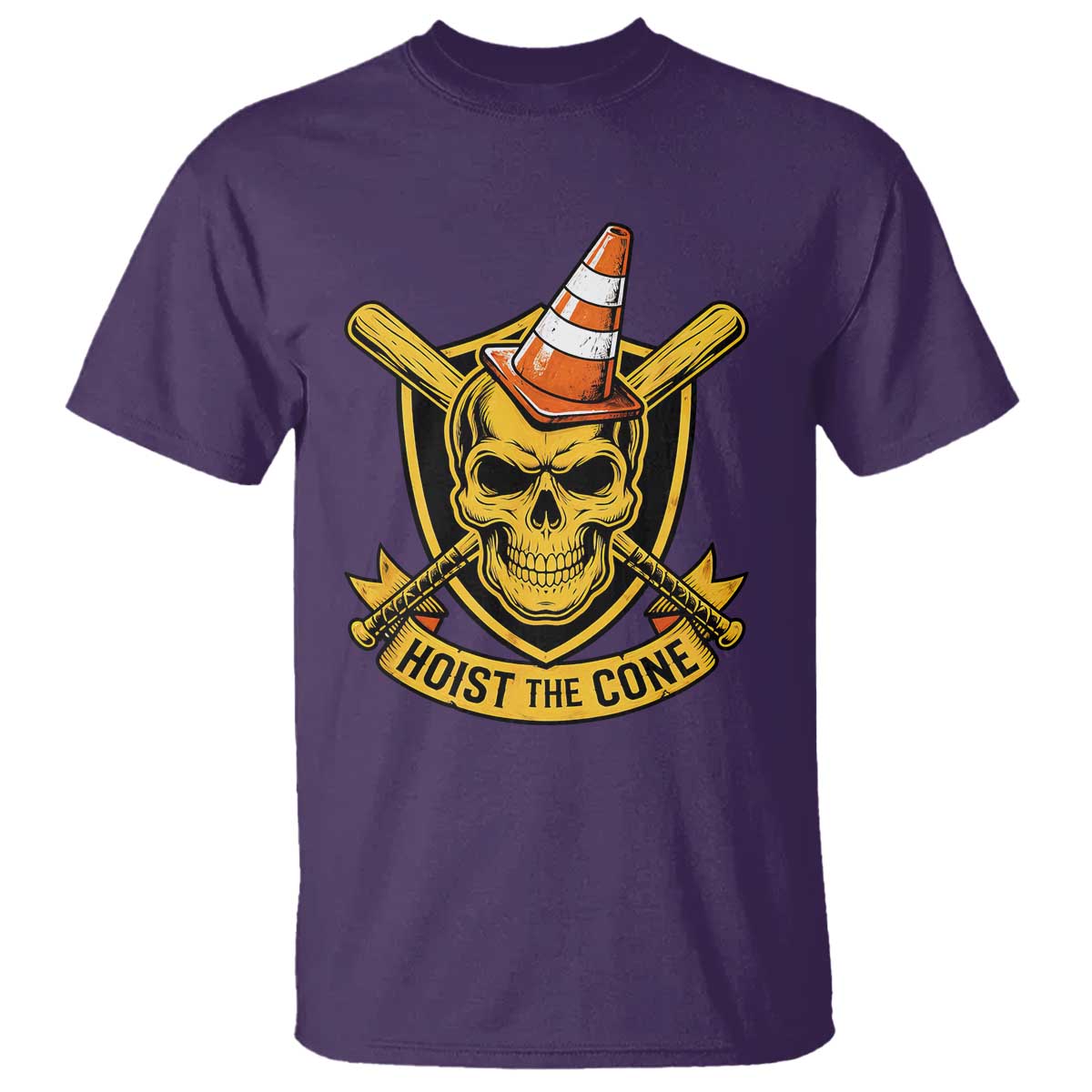 Funny Hoist The Cone Skull T Shirt IYKYK Meme Gritty Victory Celebration Sports Fan