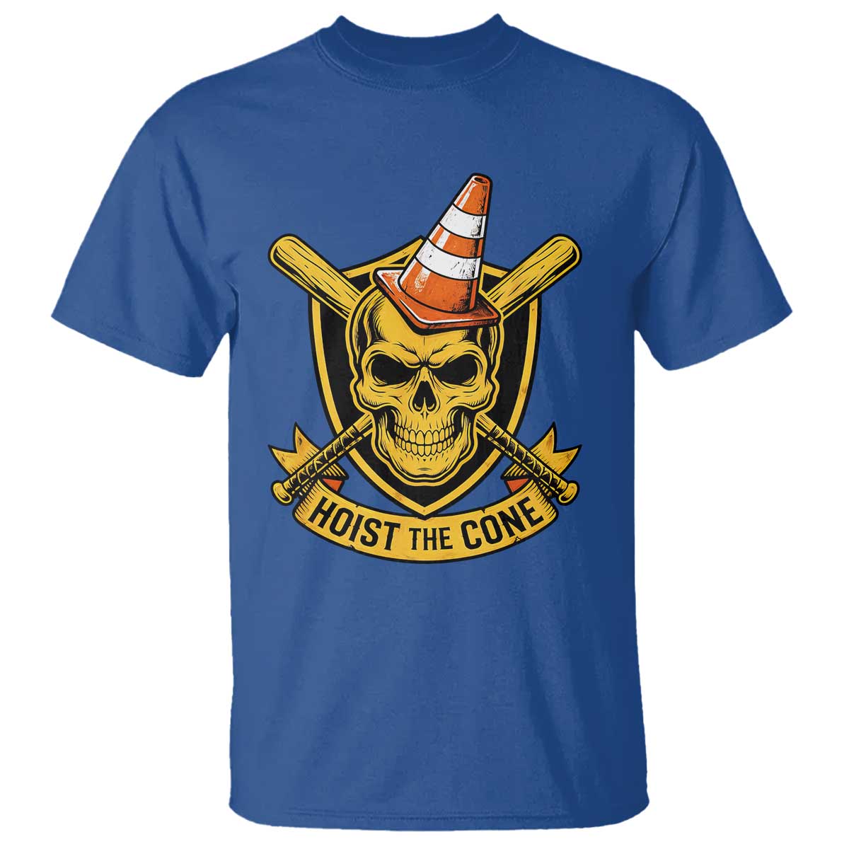 Funny Hoist The Cone Skull T Shirt IYKYK Meme Gritty Victory Celebration Sports Fan