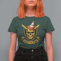 Funny Hoist The Cone Skull T Shirt For Women IYKYK Meme Gritty Victory Celebration Sports Fan