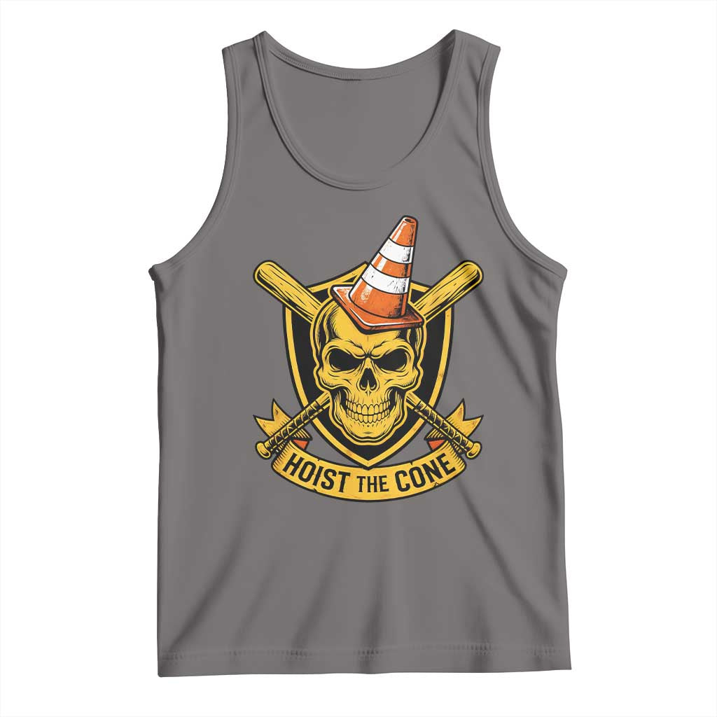 Funny Hoist The Cone Skull Tank Top IYKYK Meme Gritty Victory Celebration Sports Fan
