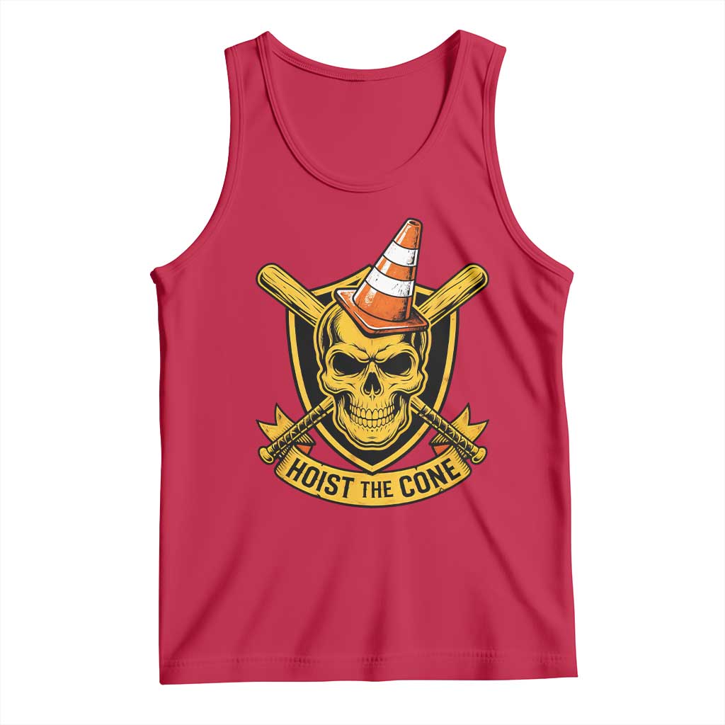 Funny Hoist The Cone Skull Tank Top IYKYK Meme Gritty Victory Celebration Sports Fan