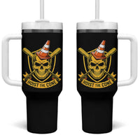 Funny Hoist The Cone Skull Tumbler With Handle IYKYK Meme Gritty Victory Celebration Sports Fan