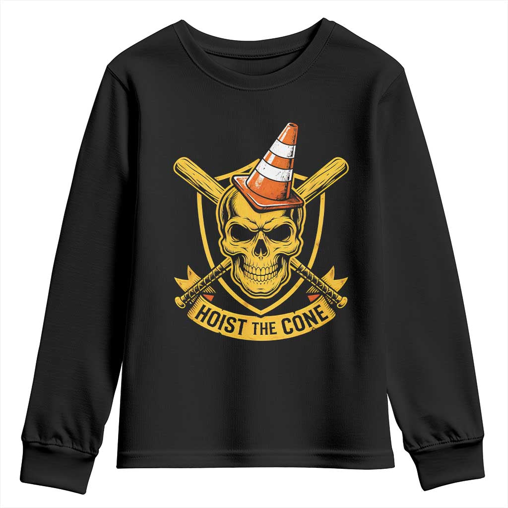 Funny Hoist The Cone Skull Youth Sweatshirt IYKYK Meme Gritty Victory Celebration Sports Fan