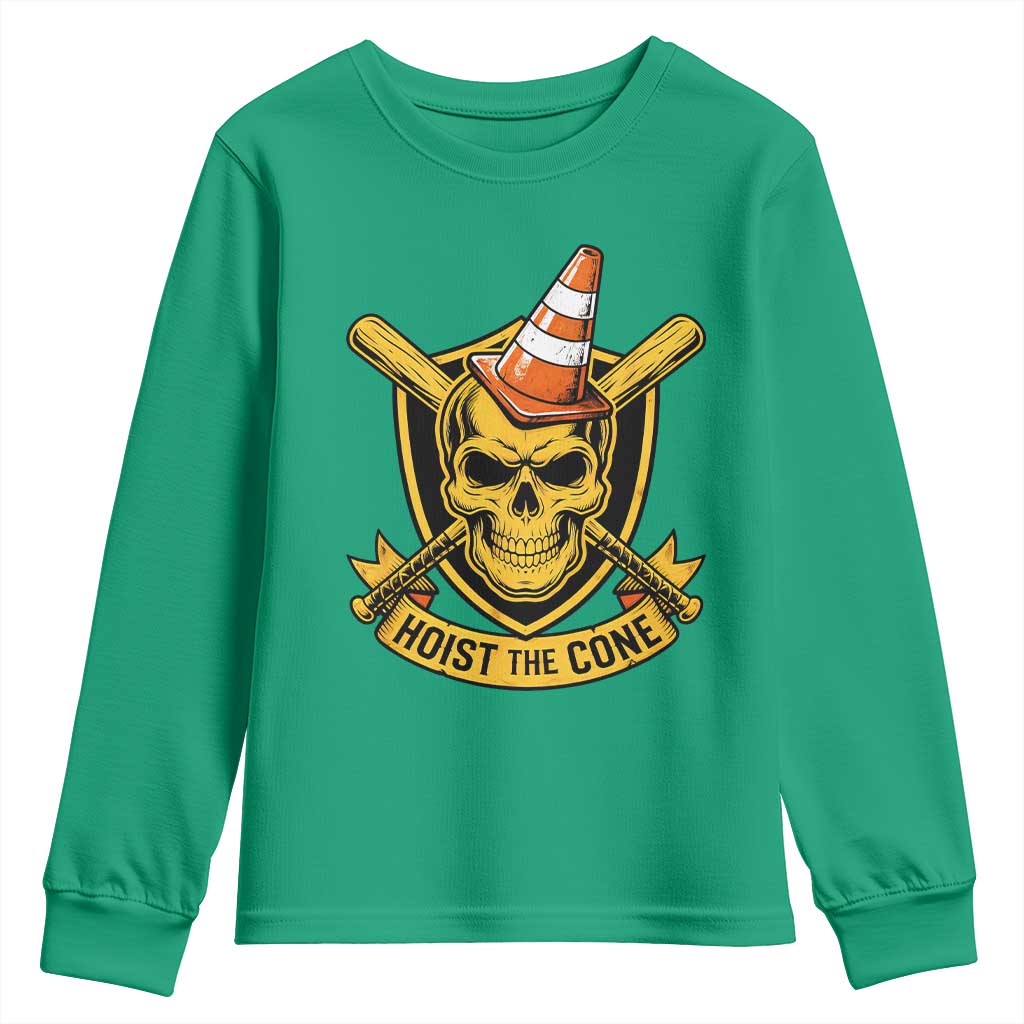 Funny Hoist The Cone Skull Youth Sweatshirt IYKYK Meme Gritty Victory Celebration Sports Fan