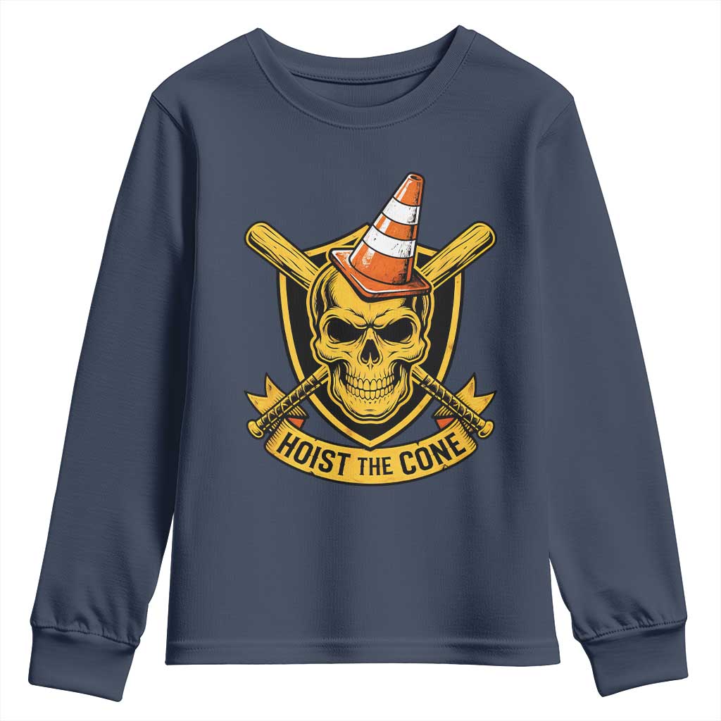Funny Hoist The Cone Skull Youth Sweatshirt IYKYK Meme Gritty Victory Celebration Sports Fan