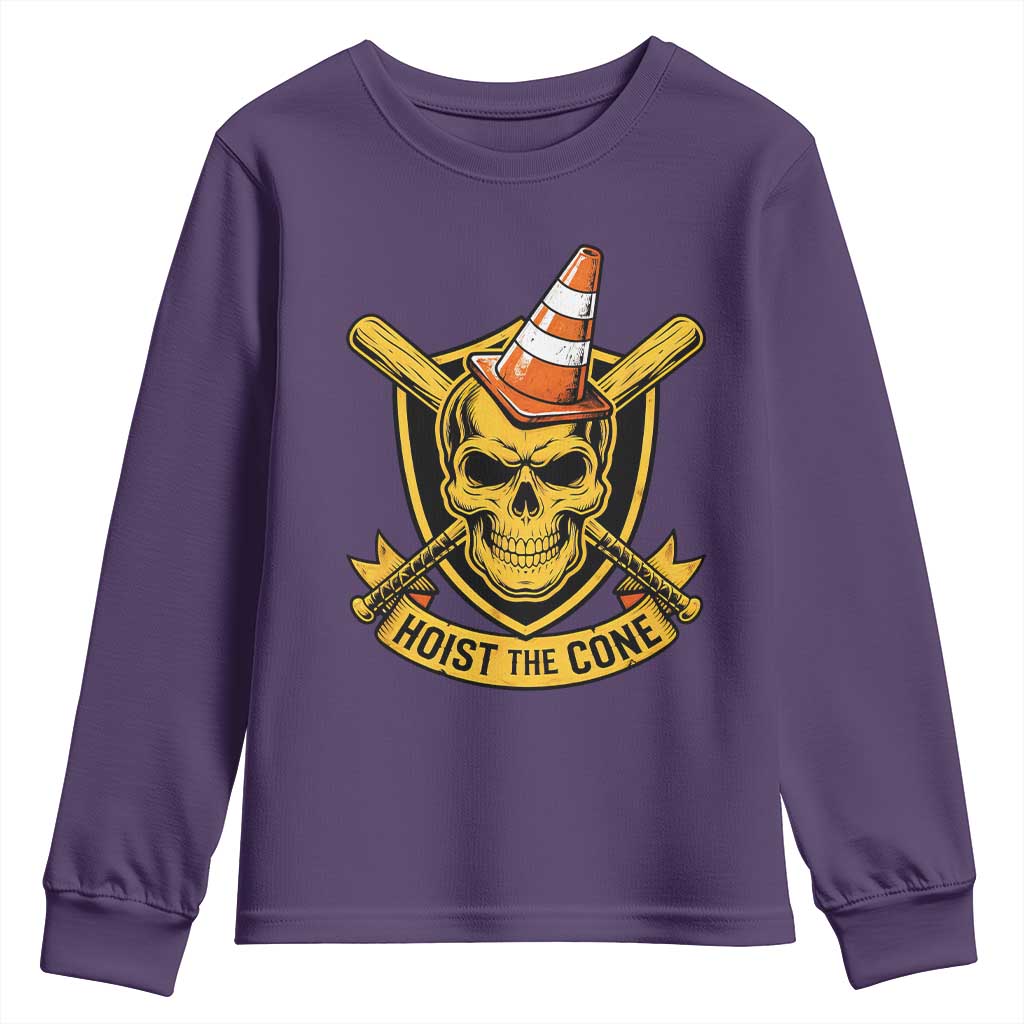 Funny Hoist The Cone Skull Youth Sweatshirt IYKYK Meme Gritty Victory Celebration Sports Fan