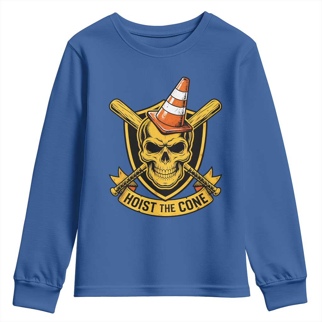 Funny Hoist The Cone Skull Youth Sweatshirt IYKYK Meme Gritty Victory Celebration Sports Fan