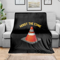 Vintage Hoist The Cone Victory Graphic Throw Blanket Funny Baseball Fan Pride Celebration IYKYK Meme