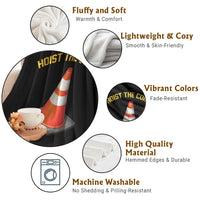 Vintage Hoist The Cone Victory Graphic Throw Blanket Funny Baseball Fan Pride Celebration IYKYK Meme