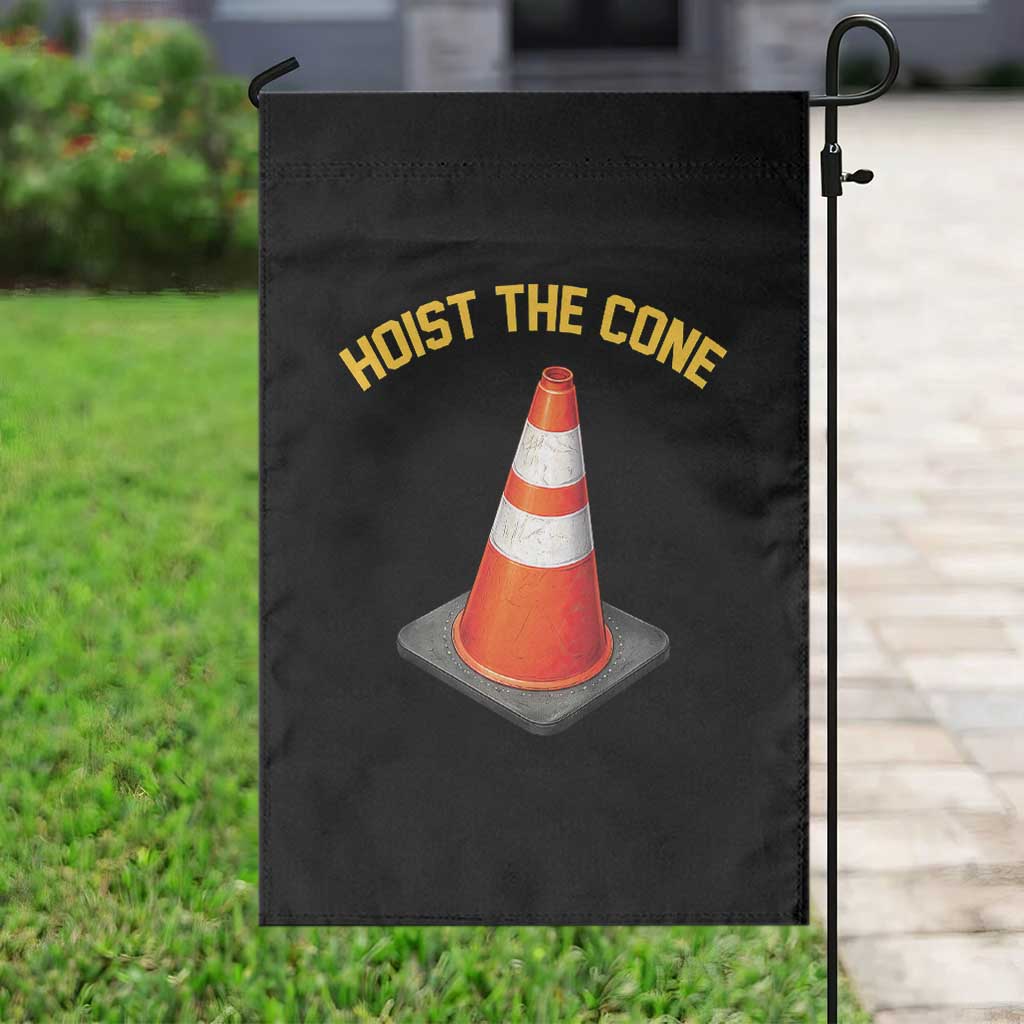 Vintage Hoist The Cone Victory Graphic Garden Flag Funny Baseball Fan Pride Celebration IYKYK Meme
