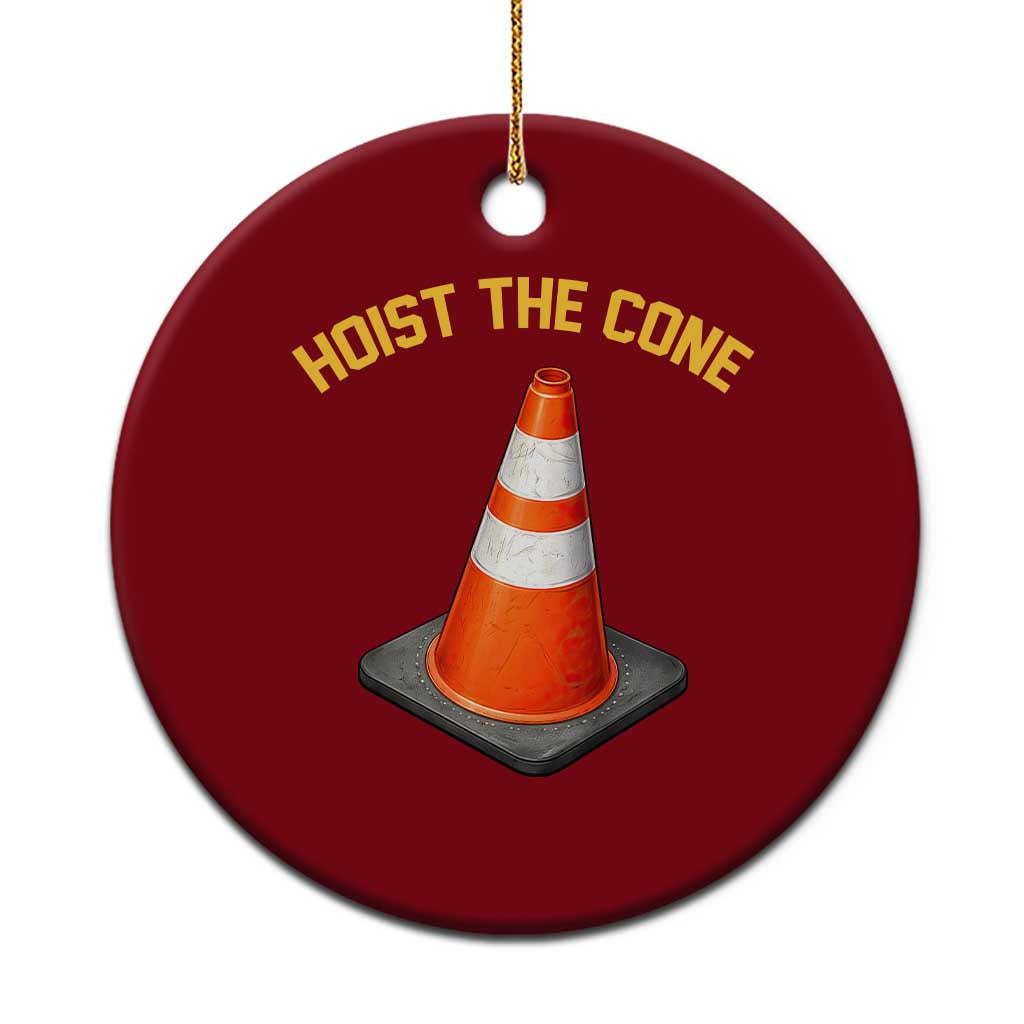 Vintage Hoist The Cone Victory Graphic Ceramic Ornament Funny Baseball Fan Pride Celebration IYKYK Meme