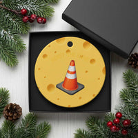 Vintage Hoist The Cone Victory Graphic Ceramic Ornament Funny Baseball Fan Pride Celebration IYKYK Meme
