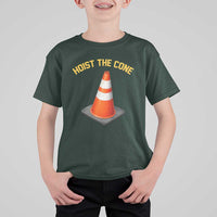 Vintage Hoist The Cone Victory Graphic T Shirt For Kid Funny Baseball Fan Pride Celebration IYKYK Meme