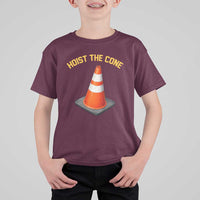 Vintage Hoist The Cone Victory Graphic T Shirt For Kid Funny Baseball Fan Pride Celebration IYKYK Meme