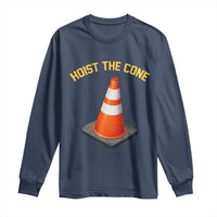 Vintage Hoist The Cone Victory Graphic Long Sleeve Shirt Funny Baseball Fan Pride Celebration IYKYK Meme