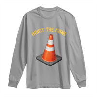 Vintage Hoist The Cone Victory Graphic Long Sleeve Shirt Funny Baseball Fan Pride Celebration IYKYK Meme