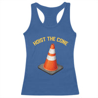 Vintage Hoist The Cone Victory Graphic Racerback Tank Top Funny Baseball Fan Pride Celebration IYKYK Meme