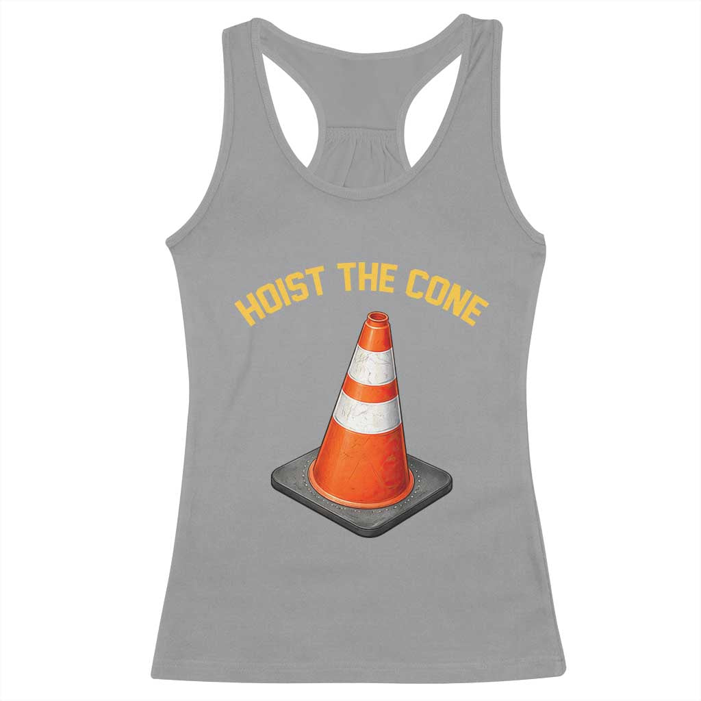 Vintage Hoist The Cone Victory Graphic Racerback Tank Top Funny Baseball Fan Pride Celebration IYKYK Meme