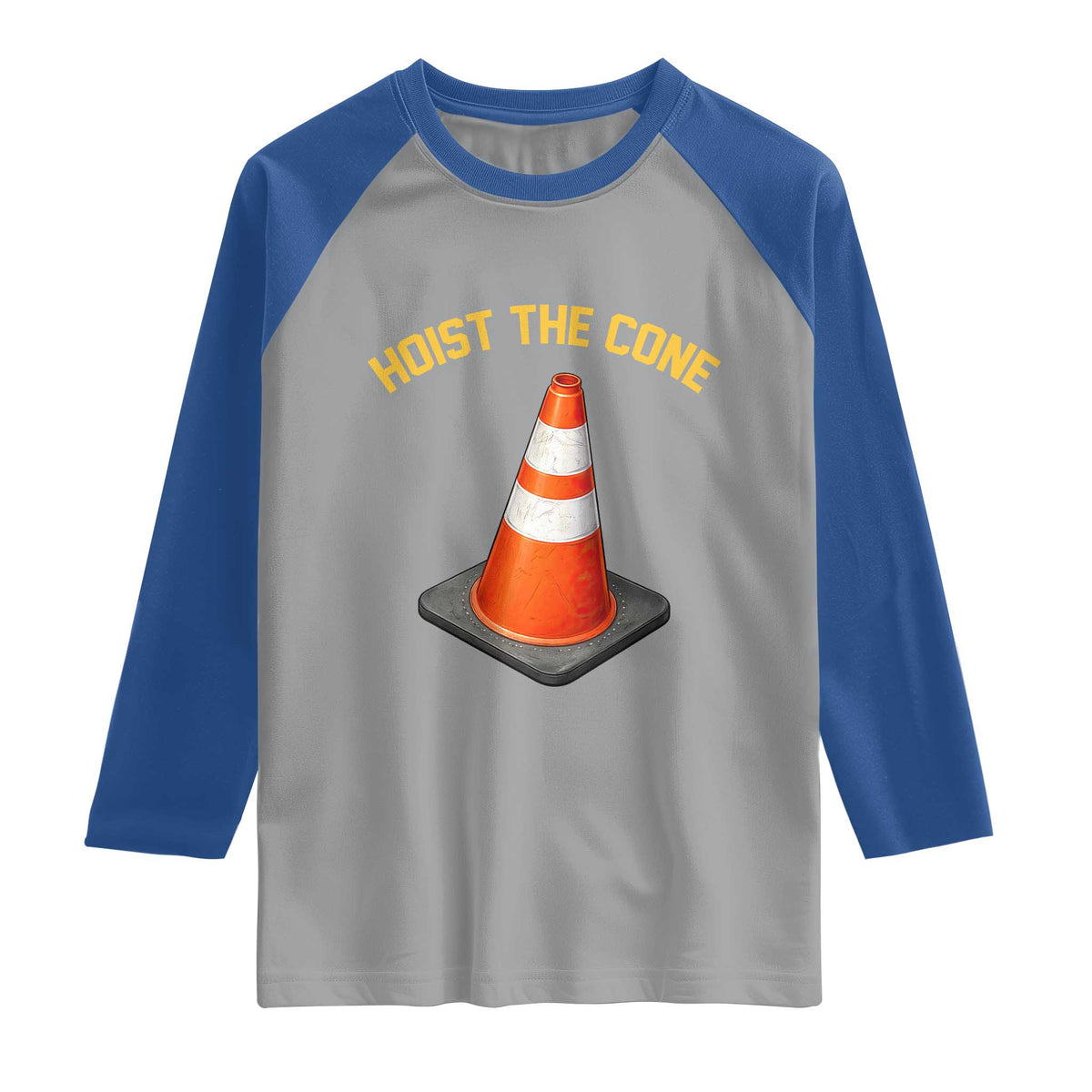 Vintage Hoist The Cone Victory Graphic Raglan Shirt Funny Baseball Fan Pride Celebration IYKYK Meme