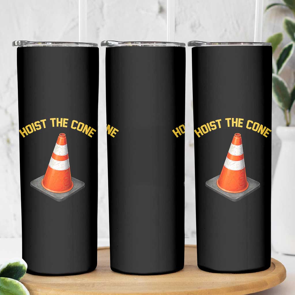 Vintage Hoist The Cone Victory Graphic Skinny Tumbler Funny Baseball Fan Pride Celebration IYKYK Meme