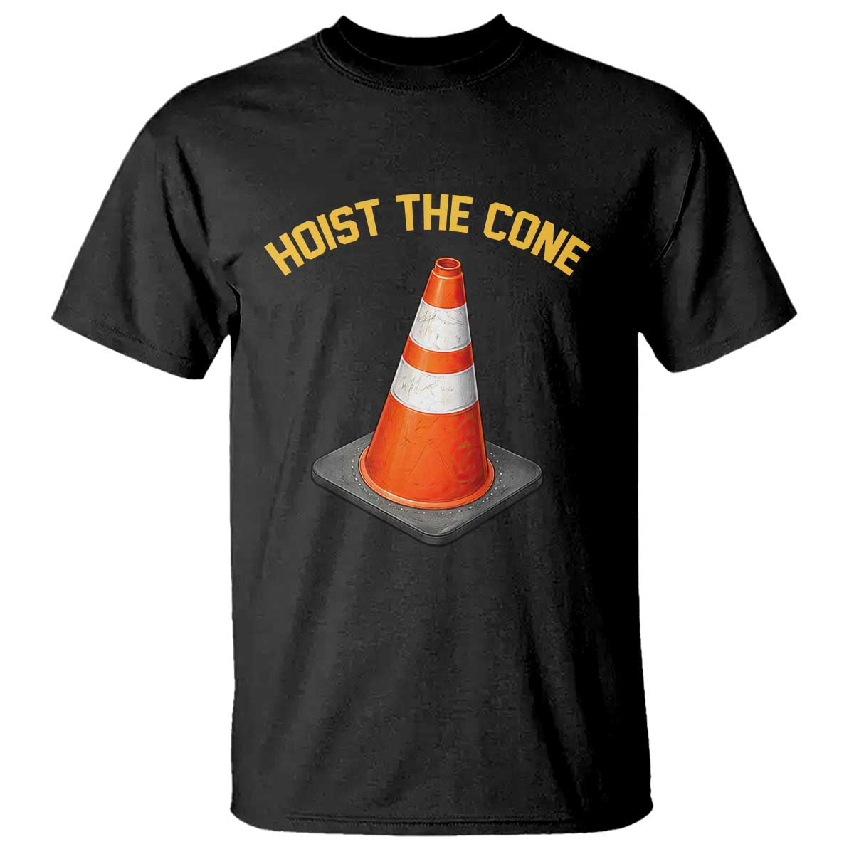 Vintage Hoist The Cone Victory Graphic T Shirt Funny Baseball Fan Pride Celebration IYKYK Meme