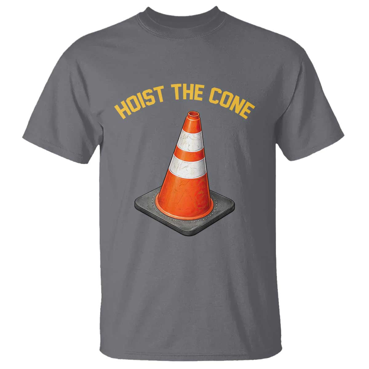 Vintage Hoist The Cone Victory Graphic T Shirt Funny Baseball Fan Pride Celebration IYKYK Meme