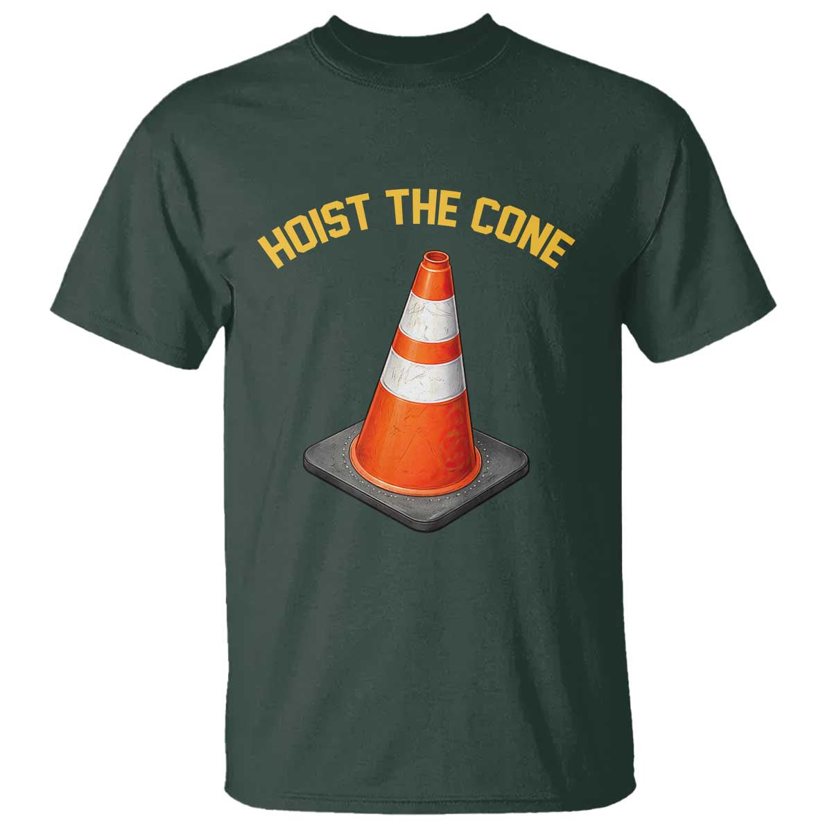 Vintage Hoist The Cone Victory Graphic T Shirt Funny Baseball Fan Pride Celebration IYKYK Meme