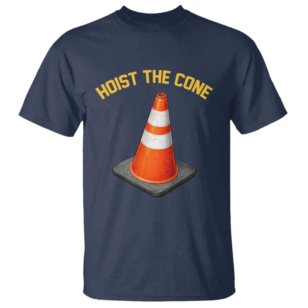 Vintage Hoist The Cone Victory Graphic T Shirt Funny Baseball Fan Pride Celebration IYKYK Meme