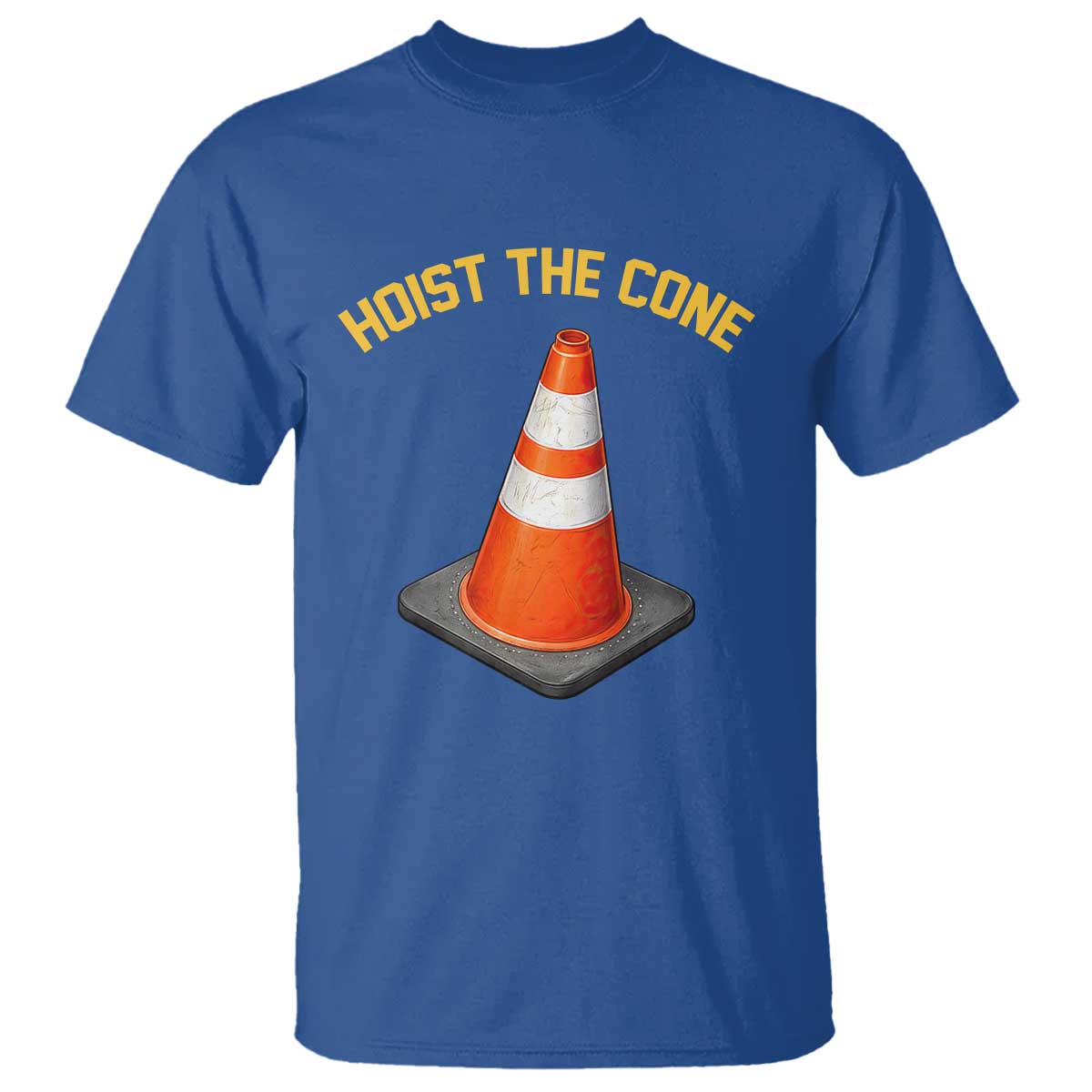 Vintage Hoist The Cone Victory Graphic T Shirt Funny Baseball Fan Pride Celebration IYKYK Meme