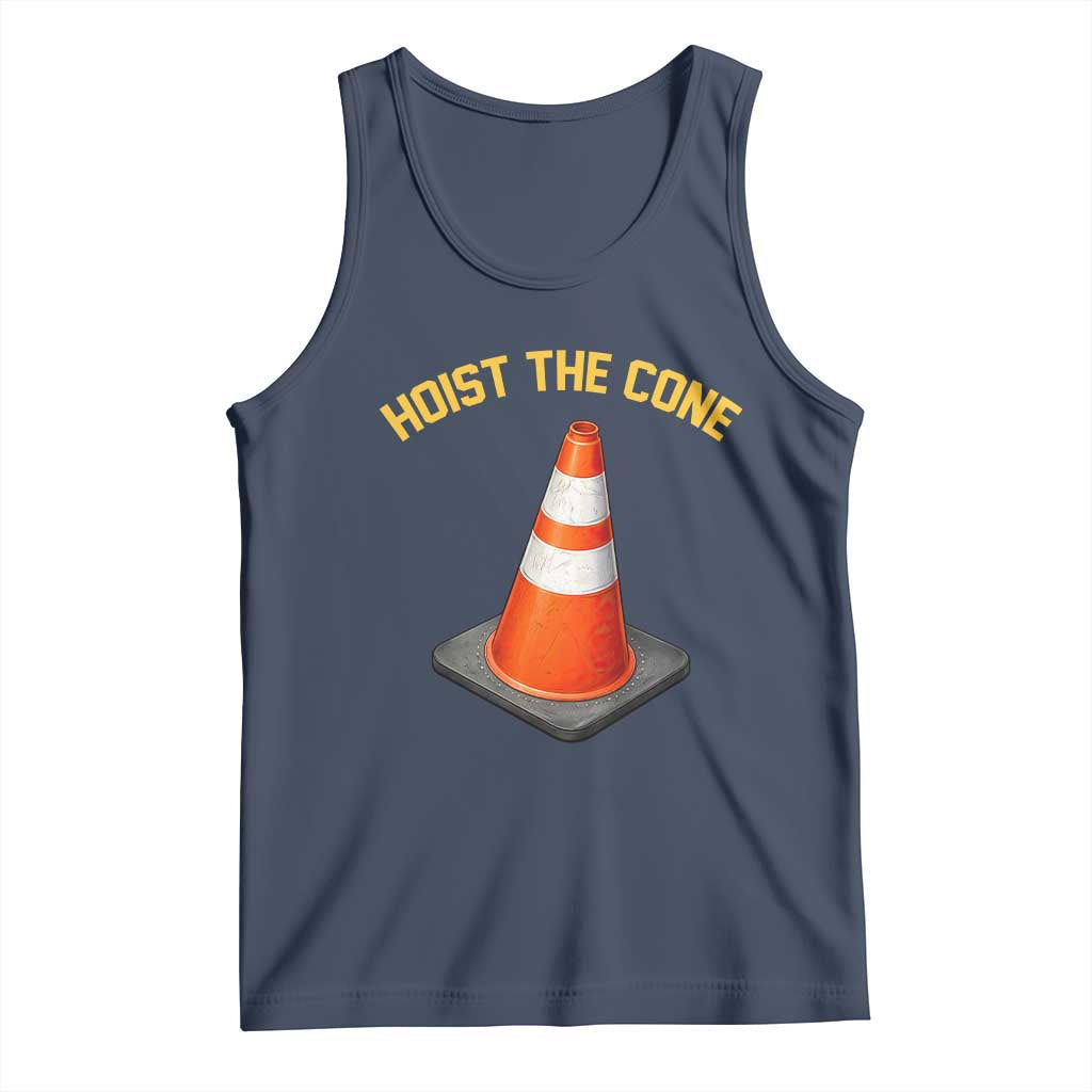 Vintage Hoist The Cone Victory Graphic Tank Top Funny Baseball Fan Pride Celebration IYKYK Meme