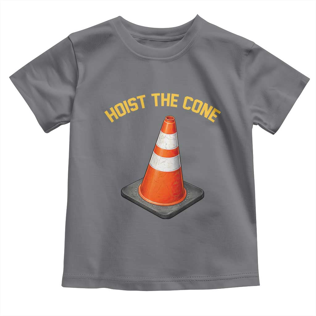 Vintage Hoist The Cone Victory Graphic Toddler T Shirt Funny Baseball Fan Pride Celebration IYKYK Meme